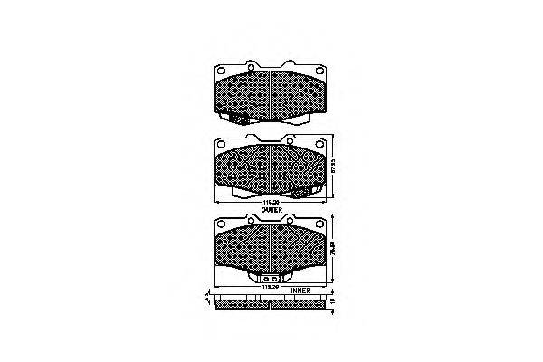 TOYOTA 04465-60130 Комплект гальмівних колодок, дискове гальмо