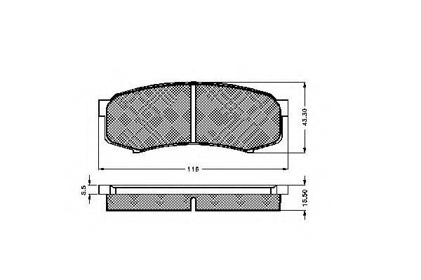 LEXUS 04466-60090 Комплект гальмівних колодок, дискове гальмо