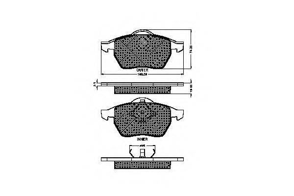 FORD 1 031 843 Комплект гальмівних колодок, дискове гальмо