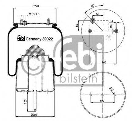 FEBI BILSTEIN 39022 Кожух пневматичної ресори