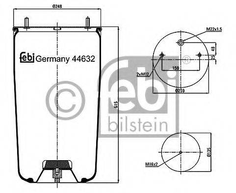 FEBI BILSTEIN 44632 Кожух пневматичної ресори