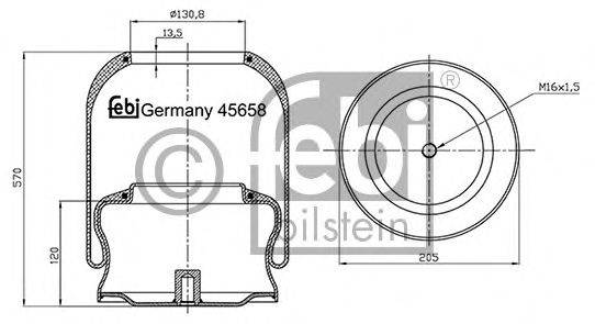 FEBI BILSTEIN 45658 Кожух пневматичної ресори
