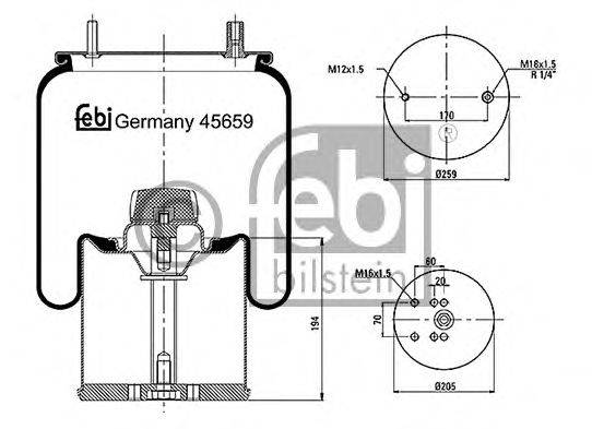 FEBI BILSTEIN 45659 Кожух пневматичної ресори