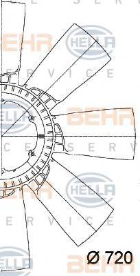BEHR HELLA SERVICE 8MV376728561 Крильчатка вентилятора, охолодження двигуна