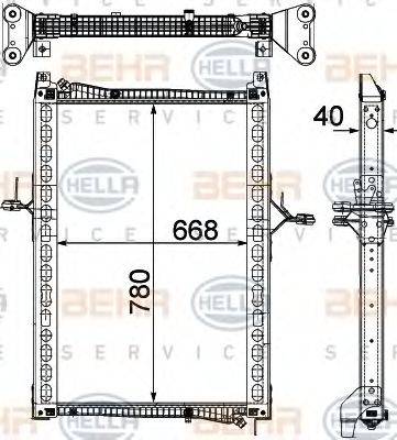 BEHR HELLA SERVICE 8MK376755651 Радіатор, охолодження двигуна