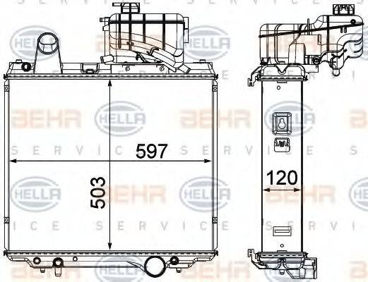 BEHR HELLA SERVICE 8MK376903001 Радіатор, охолодження двигуна