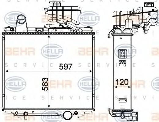 BEHR HELLA SERVICE 8MK376903011 Радіатор, охолодження двигуна