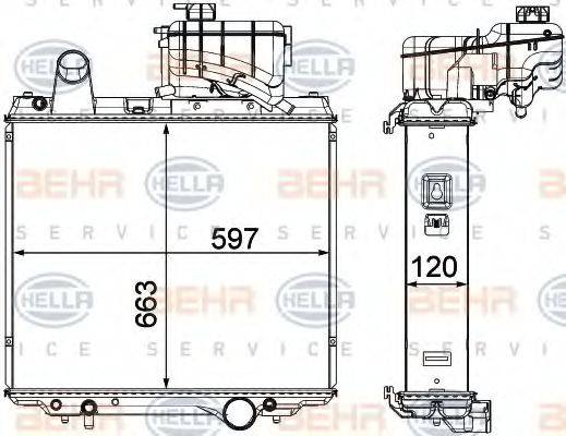 BEHR HELLA SERVICE 8MK376903021 Радіатор, охолодження двигуна