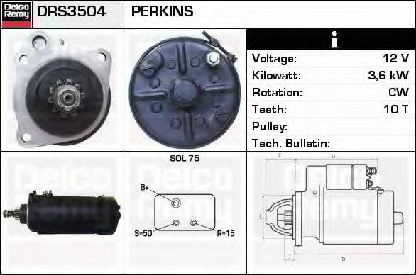PERKINS 2873A027 Стартер