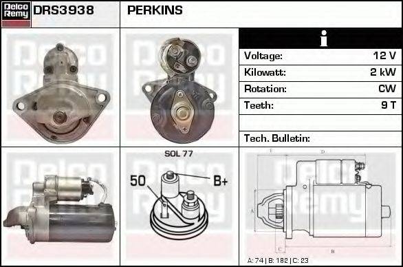 DELCO REMY DRS3938