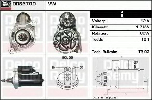 DELCO REMY DRS6700
