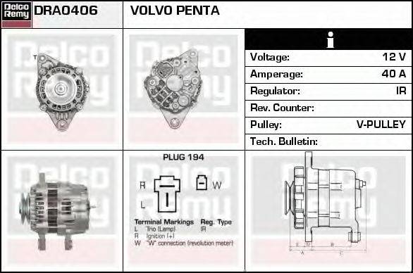 VOLVO 30A68-00801 Генератор