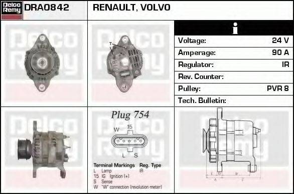 RENAULT 21041752 Генератор