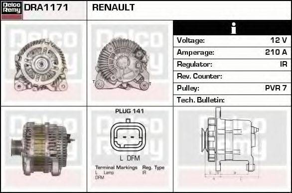 RENAULT 8200477100 Генератор