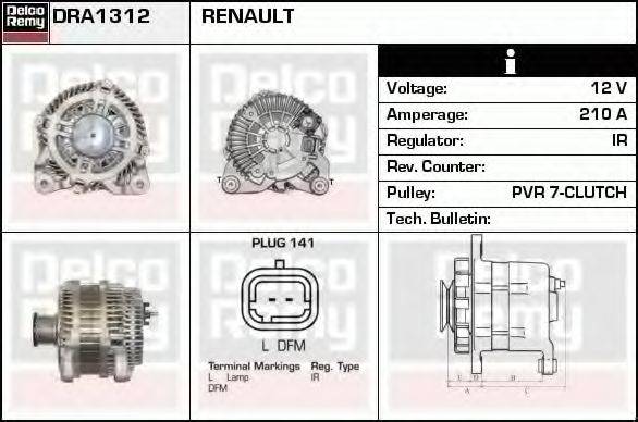 RENAULT 8200960538 Генератор