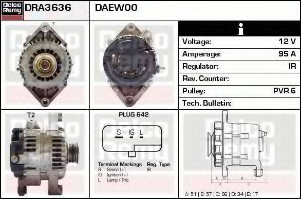 DELCO REMY DRA3636N