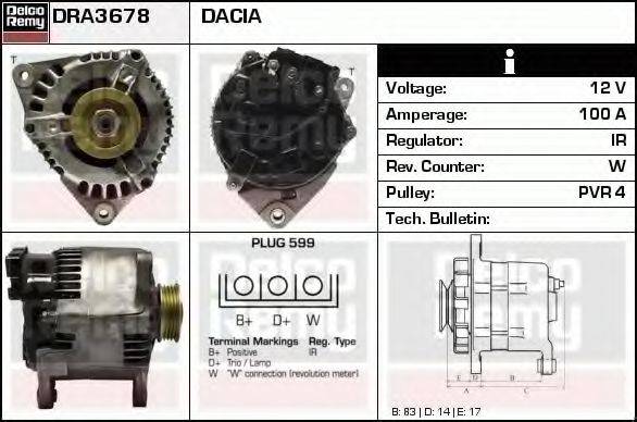 DELCO REMY DRA3678