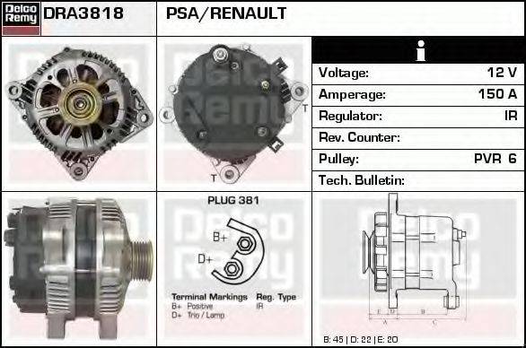 DELCO REMY DRA3818