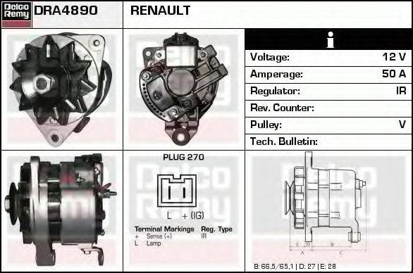 RENAULT 451114 Генератор