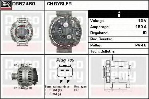 CHRYSLER RX080464AD Генератор