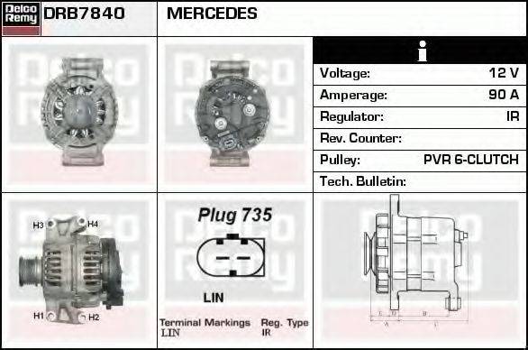 DELCO REMY DRB7840