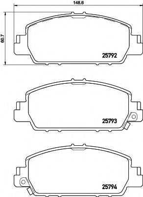HONDA 45022T2GA00 Комплект гальмівних колодок, дискове гальмо
