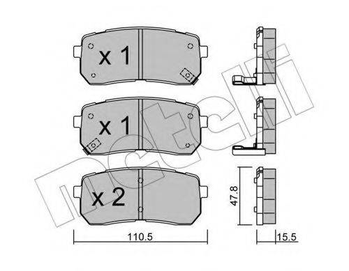 DEX 2802.0 Комплект гальмівних колодок, дискове гальмо