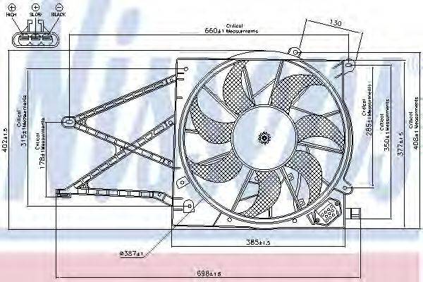 VAUXHALL 1314543 Вентилятор, охолодження двигуна