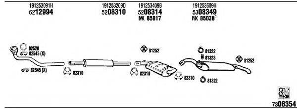 WALKER VW36015 Система випуску ОГ