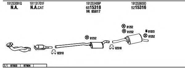 WALKER VW36053A Система випуску ОГ