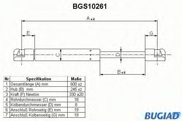 OPEL 132684 Газова пружина, кришка багажника