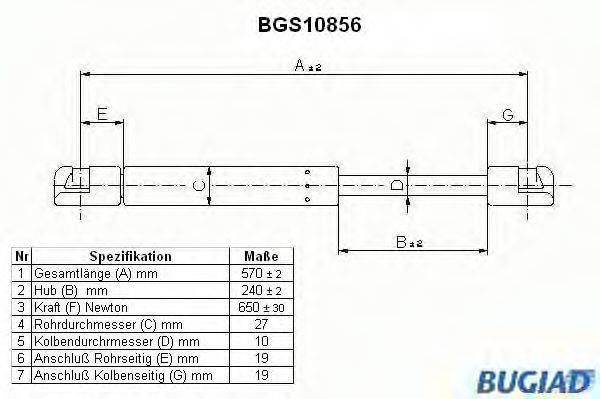 WALKER PRODUCTS 871043209 Газова пружина, кришка багажника