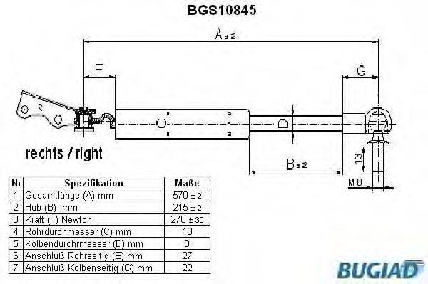 DAIHATSU 68950-87787-000 Газова пружина, кришка багажника