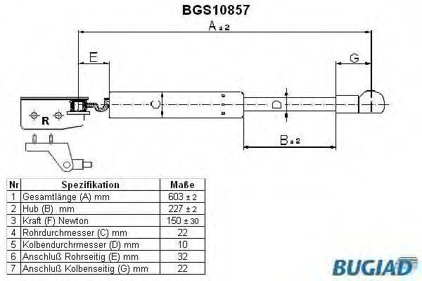WALKER PRODUCTS 871018202 Газова пружина, кришка багажника