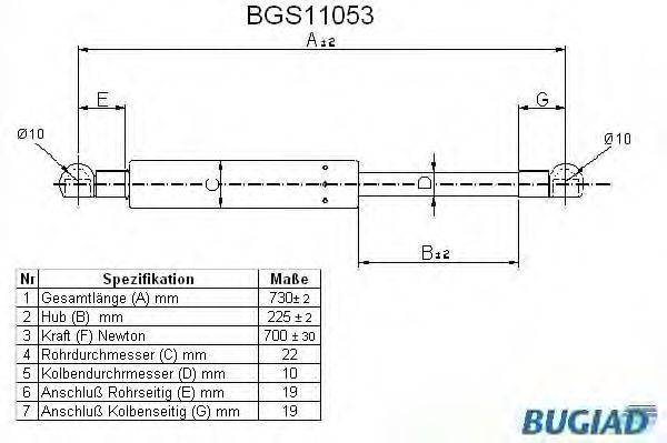 RENAULT 8463265 Газова пружина, кришка багажника