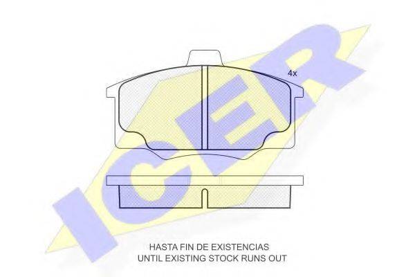 ICER 25924 Комплект гальмівних колодок, дискове гальмо