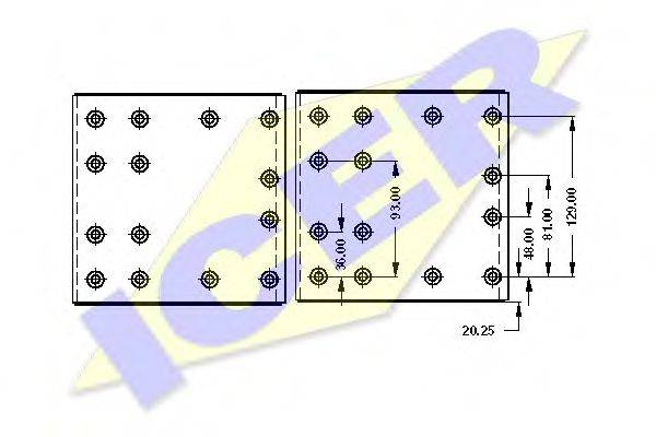 ICER 19759 Комплект гальмівних черевиків, барабанні гальма