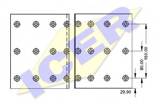 ICER 19848 Комплект гальмівних черевиків, барабанні гальма