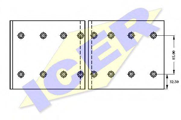 ICER 19901 Комплект гальмівних черевиків, барабанні гальма