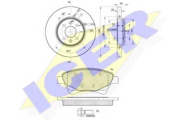 REMSA 976.03 Комплект гальм, дисковий гальмівний механізм