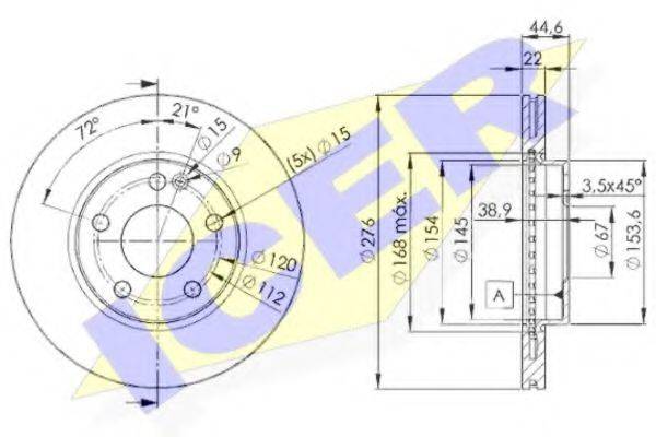 LUCAS CAV DF4393 гальмівний диск
