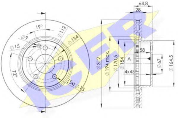 LUCAS CAV DF4264 гальмівний диск
