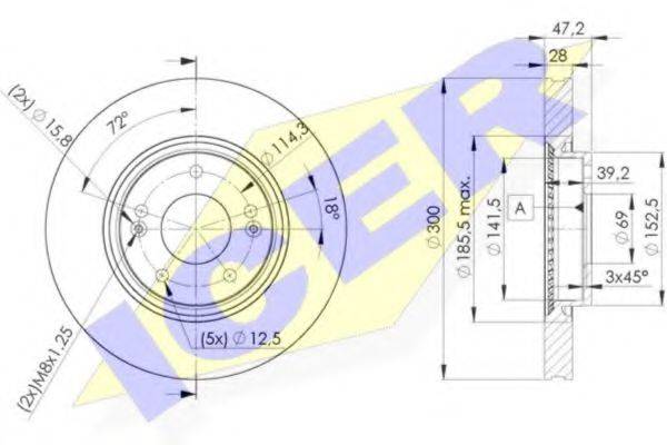 LUCAS ENGINE DRIVE DF4957S гальмівний диск