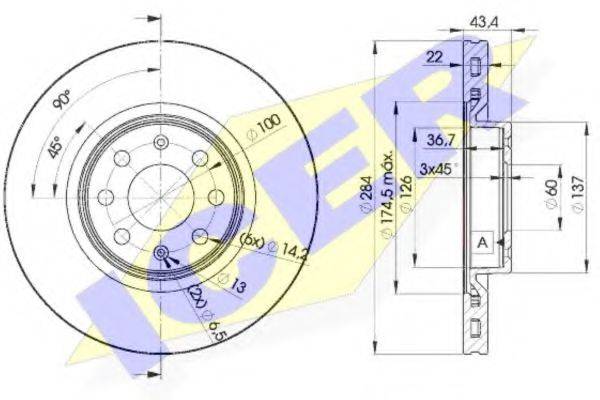LUCAS ENGINE DRIVE DF4737 гальмівний диск
