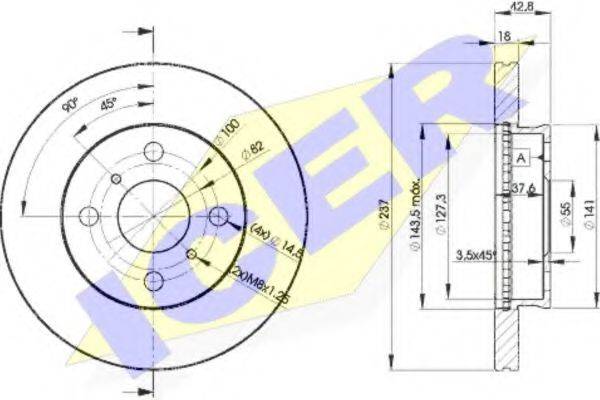 LUCAS ENGINE DRIVE DF4007 гальмівний диск