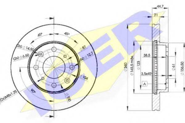 LUCAS ENGINE DRIVE DF1436 гальмівний диск