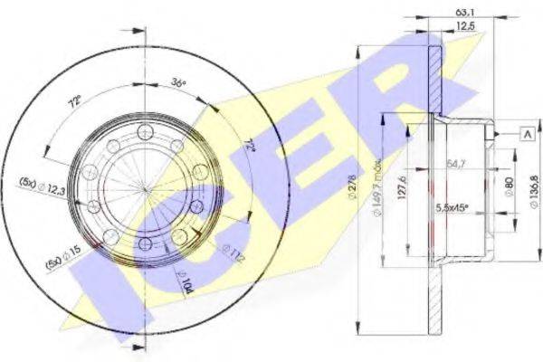 LUCAS DIESEL DF1573 гальмівний диск