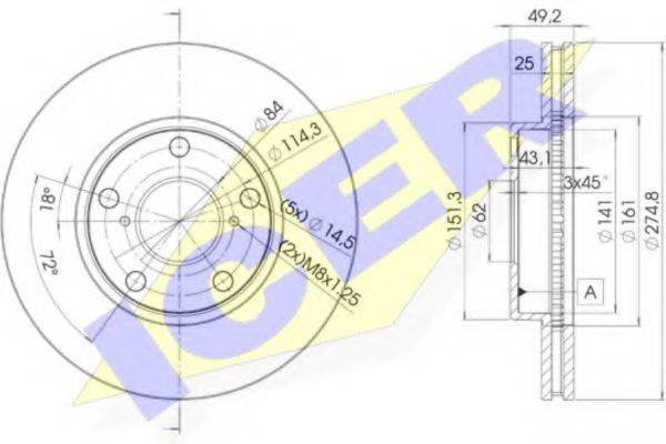 LUCAS DIESEL DF4161 гальмівний диск