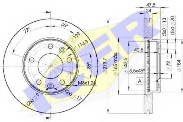 LUCAS TVS DF4328 гальмівний диск