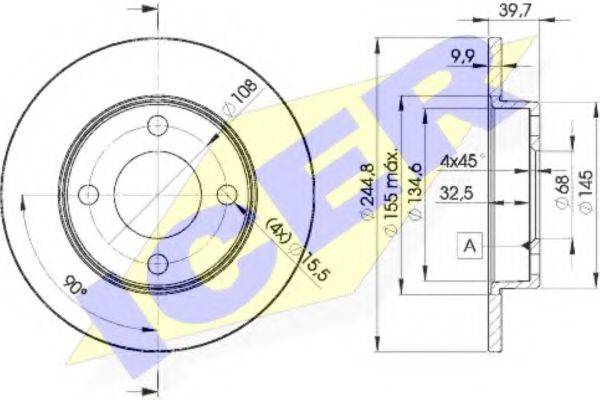 LUCAS DIESEL DF1536 гальмівний диск